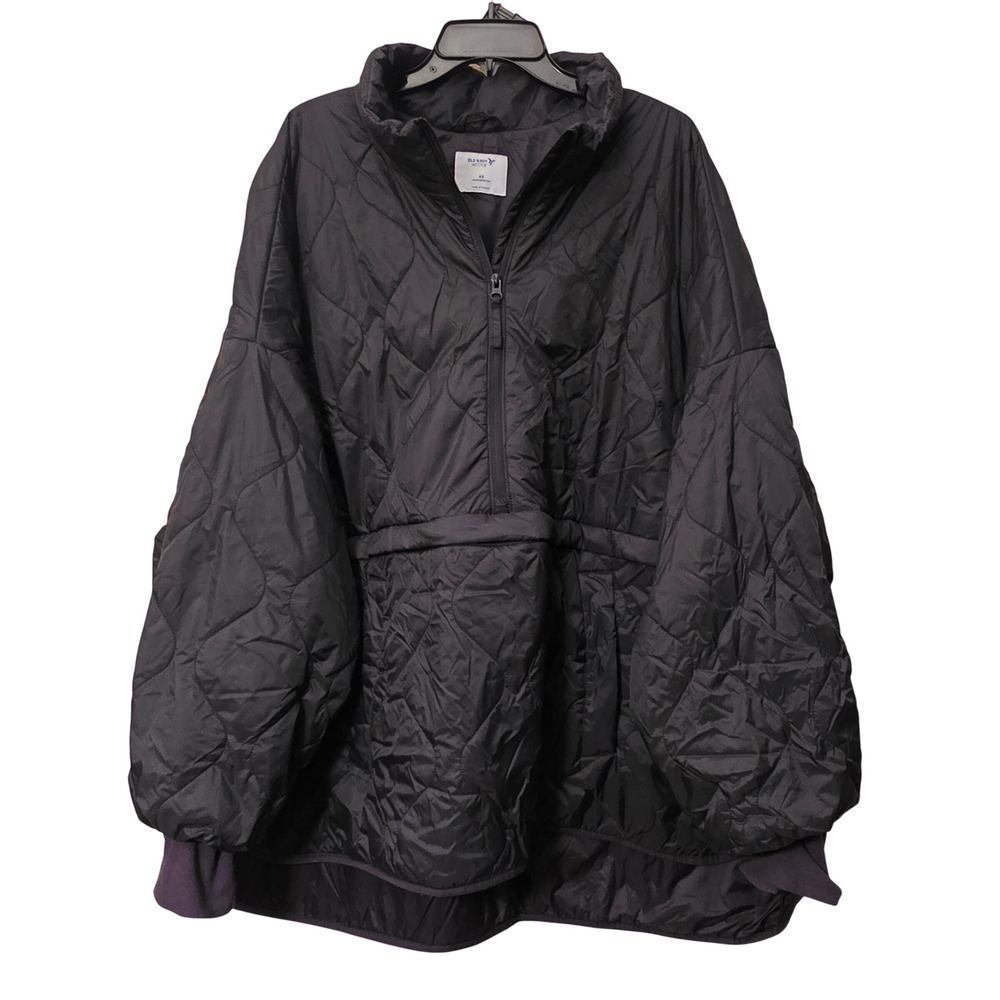 Old Navy Active Women 4X Black Quilted Water Resistant Half Zip Puffer Jacket